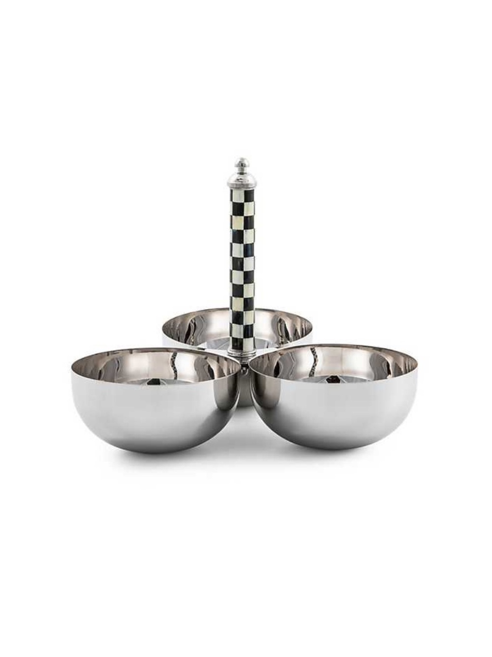 MacKenzie-Childs Courtly Check Supper Club Trio Stainless Steel Serving Bowls